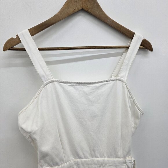 Sincerely Jules White Belted Sleeveless Romper Size Large Beach Resortwear - Picture 6 of 11